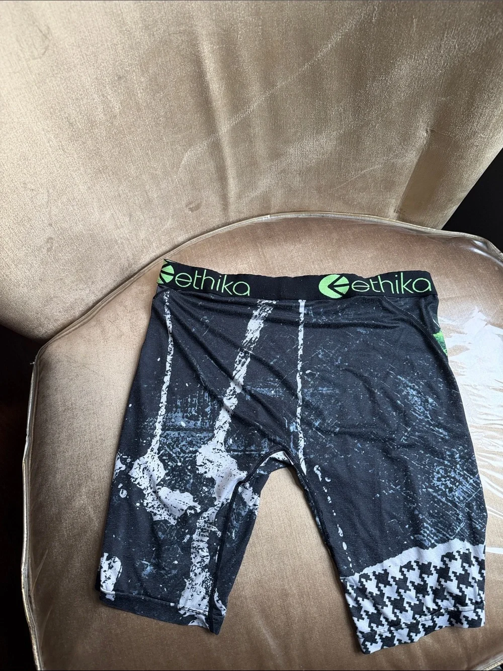 Ethika Black & Neon Green Graphic Performance Boxer Briefs